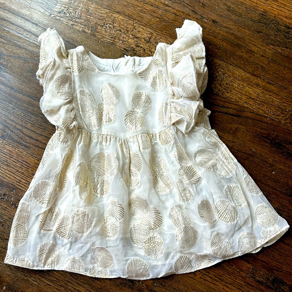 Carrement Beau Girl’s Ivory & Gold Silk Blouse